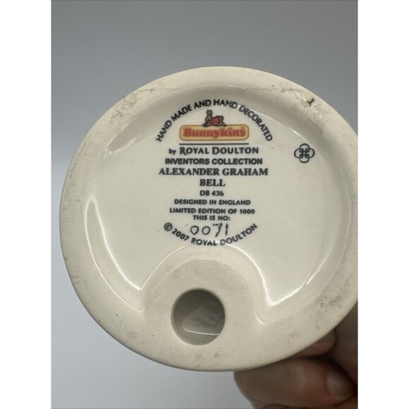 Royal Daulton Bunnykins Inventor Alexander Graham Bell Telephone Limited Edition - Picture 9 of 10